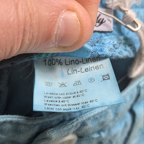 NWT 120% Lino Made In Italy Women Short 100% Linen Blue Size 42 Eur = Medium 32 - Picture 6 of 9